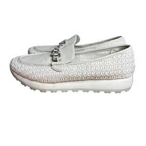 Baretraps Gael Loafers Size 8 Beige Cream Chain Accent Woven Slip On Comfort NEW